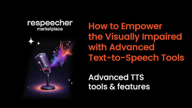 A retro microphone with vibrant sound waves against a starry backdrop, with the title "How to Empower the Visually Impaired with Advanced Text-to-Speech Tools" in bold orange text.