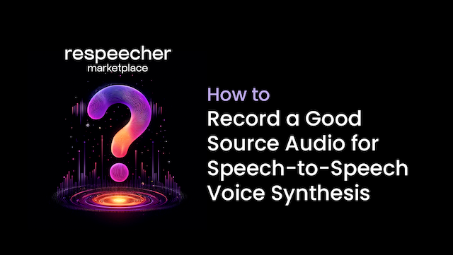 A vibrant graphic for the article 'How to Record a Good Source Audio for Speech-to-Speech Voice Synthesis' featuring a prominent question mark next to the article's title, all set against a cosmic backdrop with neon accents
